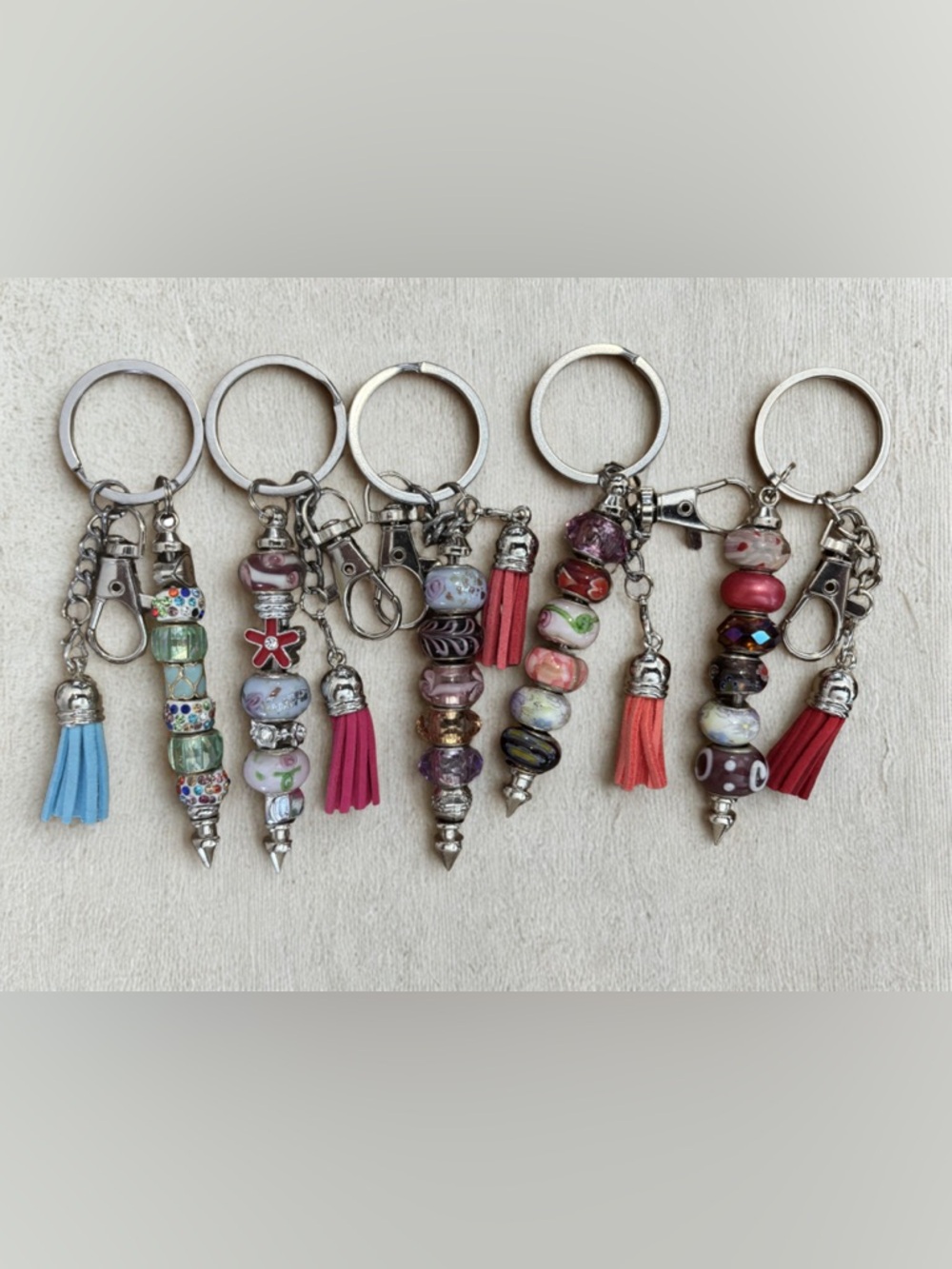 ✨ Handmade Luxe Boho Beaded Keychains / Bag Charms